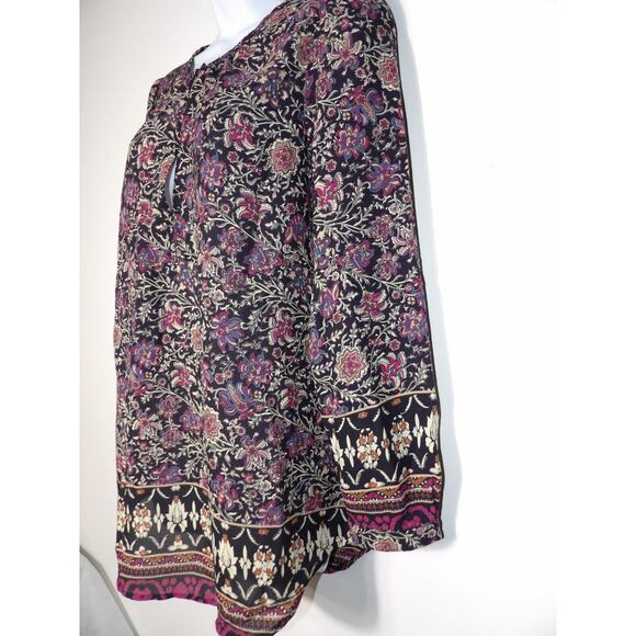 Collective Concepts Tunic Top Shirt Medium Floral Boho Career Casual Peasant - Picture 4 of 11